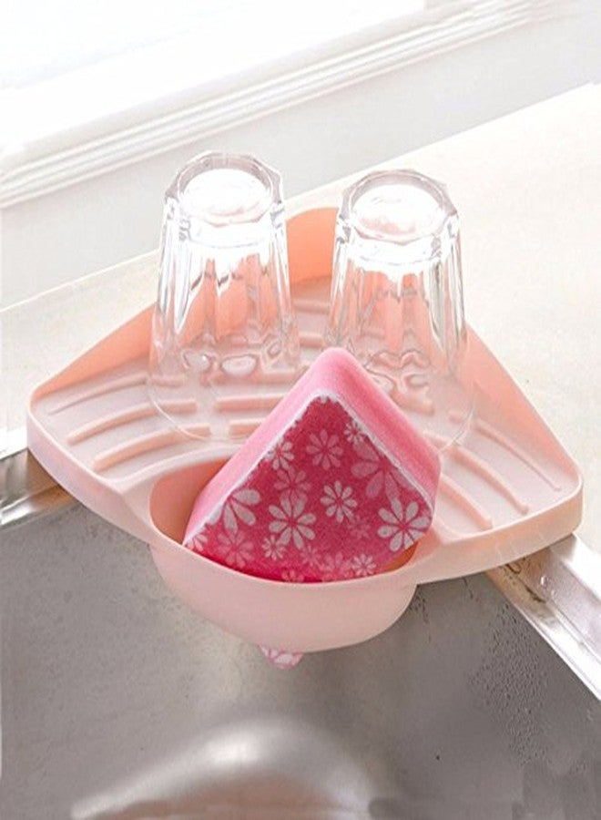 Zollyss Plastic Multipurpose Kitchen Sink Wash Basin Storage Organizer Triangular Corner Tray Rack (Multicolor; Standard) - Image 4
